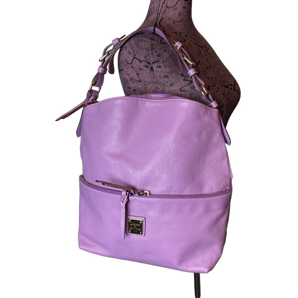 Dooney & Bourke Dillen Purple Lavender Shoulder Multi Pocket Bag With DUST BAG